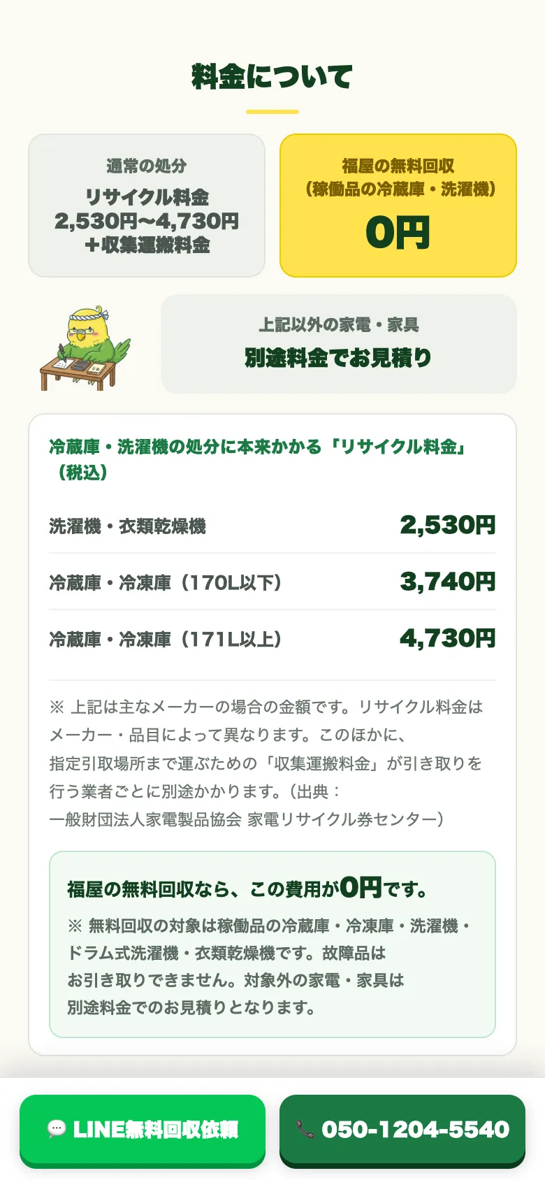 福屋 LP のスマホ表示 料金について