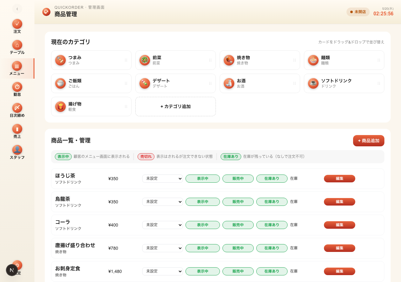 管理者商品管理